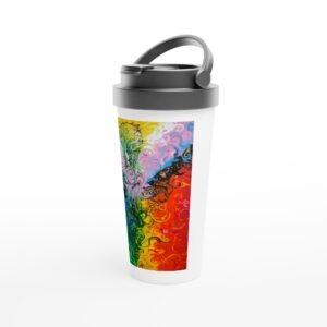 Love Prism White 15oz Stainless Steel Travel Mug
